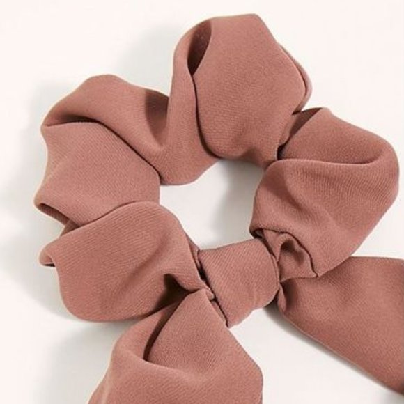 Free People Accessories - Free People Solid Scarf Pony Wine Pink Scrunchie J